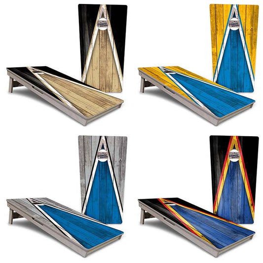 Regulation Cornhole Boards - Team Color Triangle Design Options - 2'x4' Regulation Cornhole Set - 3/4″ Baltic Birch + UV Direct Print + UV Clear Coat