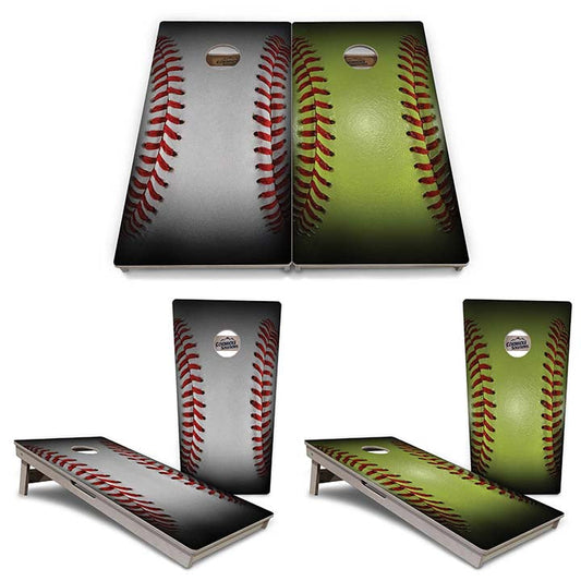 Regulation Cornhole Boards - Baseball & Softball Design Options - 2'x4' Regulation Cornhole Set - 3/4″ Baltic Birch + UV Direct Print + UV Clear Coat