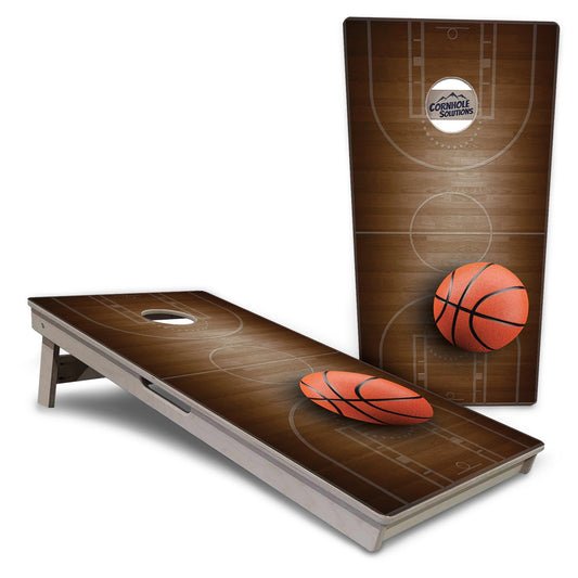 Regulation Cornhole Boards - Basketball - 2'x4' Regulation Cornhole Set - 3/4″ Baltic Birch - UV Direct Print + UV Clear Coat