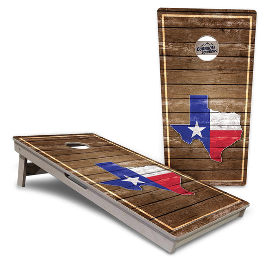 Regulation Cornhole Boards - Texas Wood Panel - 2'x4' Regulation Cornhole Set - 3/4″ Baltic Birch - UV Direct Print + UV Clear Coat