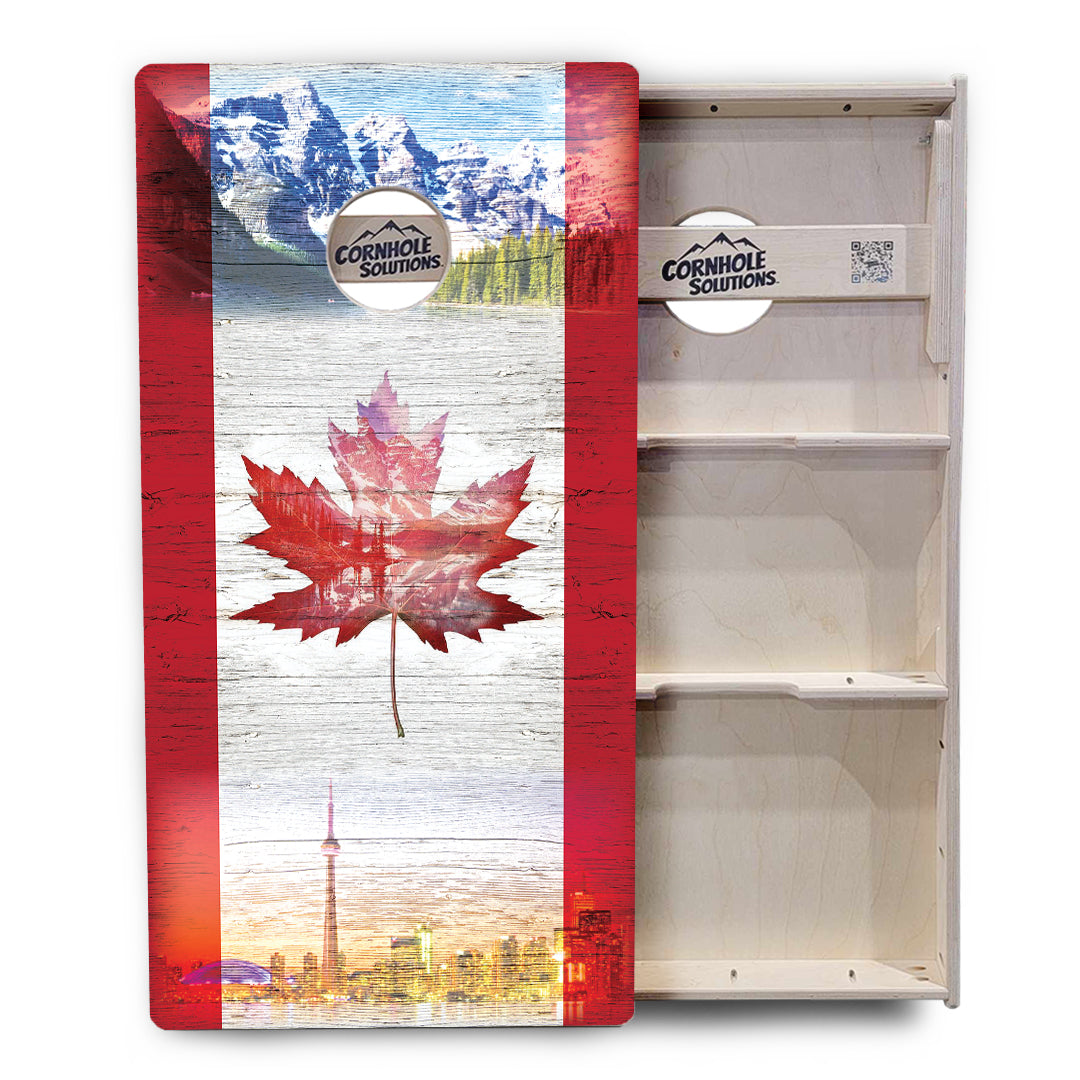 Regulation Cornhole Boards - Canada Mountain Scene - 2'x4' Regulation Cornhole Set - 3/4″ Baltic Birch + UV Direct Print + UV Clear Coat