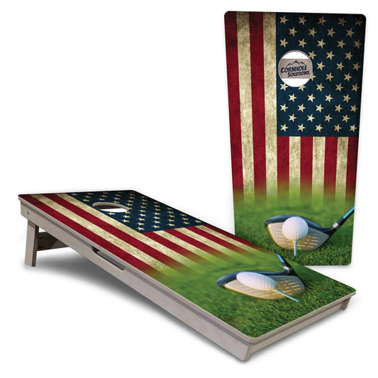 Regulation Cornhole Boards - Golf Tee Flag - 2'x4' Regulation Cornhole Set - 3/4″ Baltic Birch + UV Direct Print + UV Clear Coat