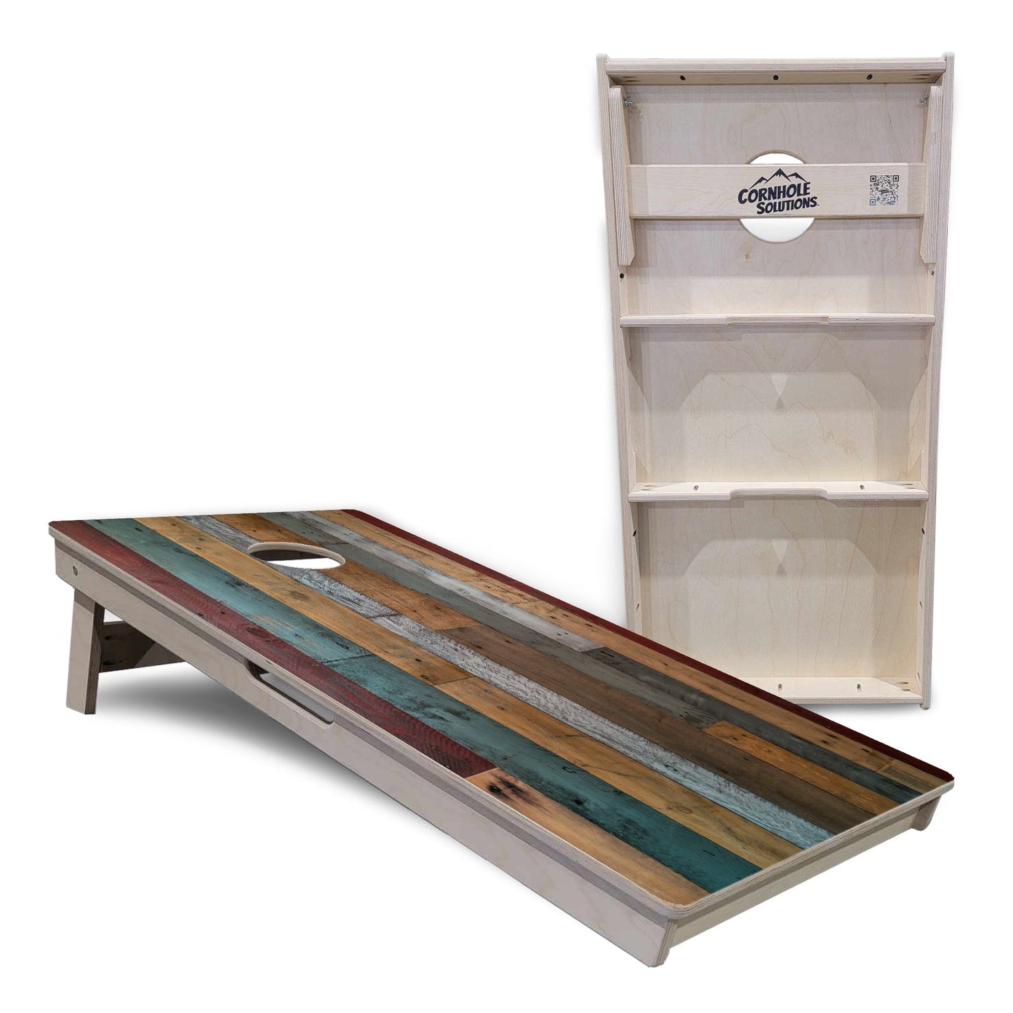 Regulation Cornhole Boards - Metallic Wood Planks - 2'x4' Regulation Cornhole Set - 3/4″ Baltic Birch + UV Direct Print + UV Clear Coat