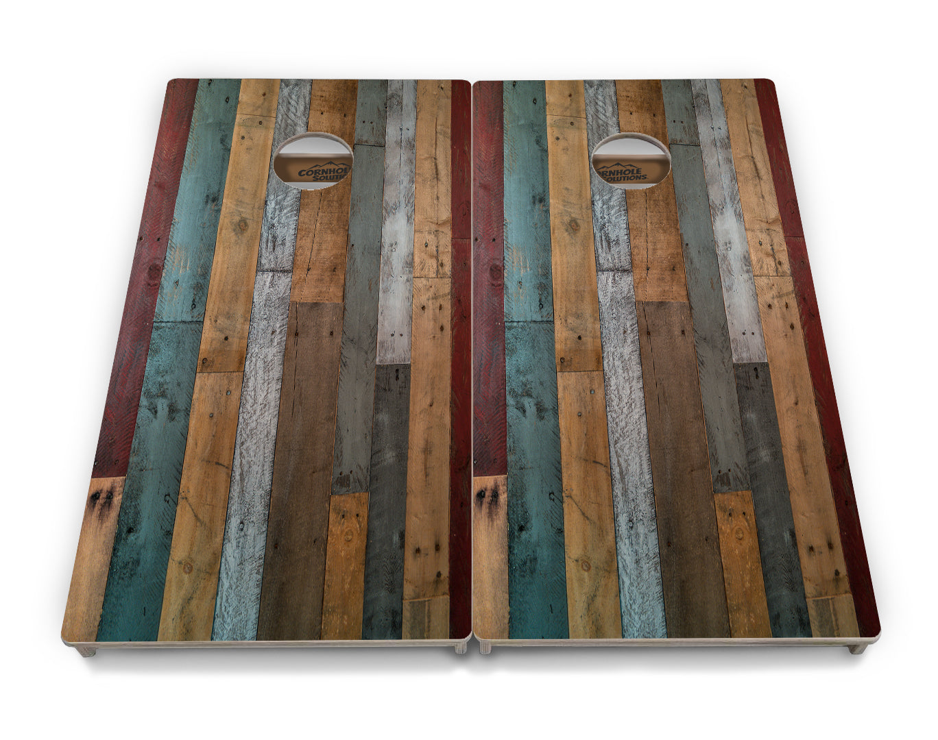 Regulation Cornhole Boards - Metallic Wood Planks - 2'x4' Regulation Cornhole Set - 3/4″ Baltic Birch + UV Direct Print + UV Clear Coat