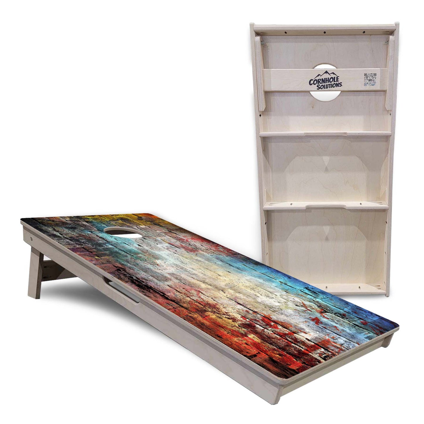 Regulation Cornhole Boards - Colorful Brick - 2'x4' Regulation Cornhole Set - 3/4″ Baltic Birch - UV Direct Print + UV Clear Coat