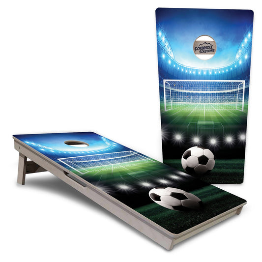 Regulation Cornhole Boards - Soccer Design - 2'x4' Regulation Cornhole Set - 3/4″ Baltic Birch - UV Direct Print + UV Clear Coat