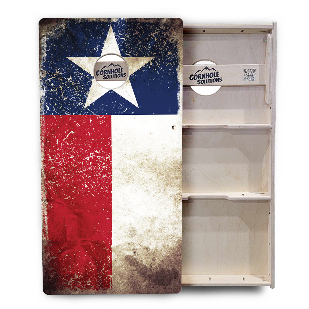 Regulations Cornhole Boards - Rustic Texas & Mexican Flag Design Options - 2'x4' Regulation Cornhole Set - 3/4″ Baltic Birch + UV Direct Print + UV Clear Coat