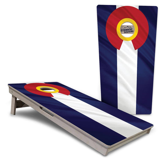 Regulation Cornhole Boards - Colorful Colorado Flag - 2'x4' Regulation Cornhole Set - 3/4″ Baltic Birch + UV Direct Print + UV Clear Coat