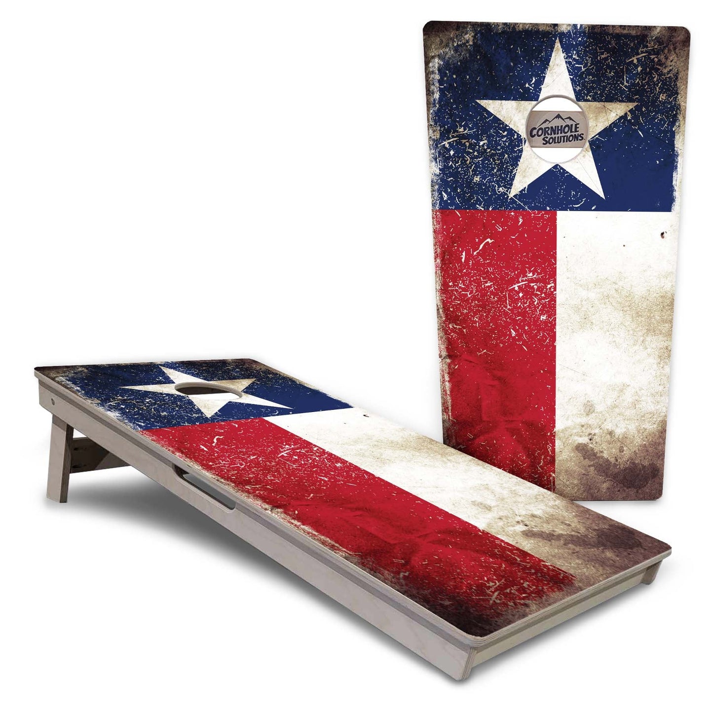 Regulations Cornhole Boards - Rustic Texas & Mexican Flag Design Options - 2'x4' Regulation Cornhole Set - 3/4″ Baltic Birch + UV Direct Print + UV Clear Coat