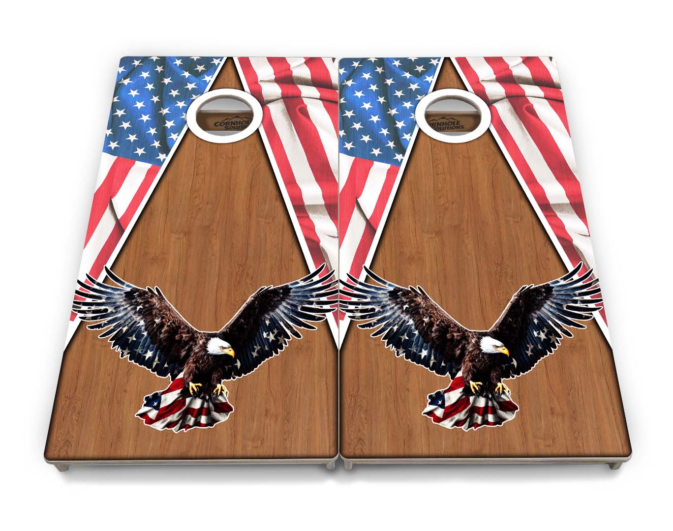 Regulation Conrhole Boards - Eagle Flag Design Options - 2'x4' Regulation Cornhole Set - 3/4″ Baltic Birch + UV Direct Print + UV Clear Coat