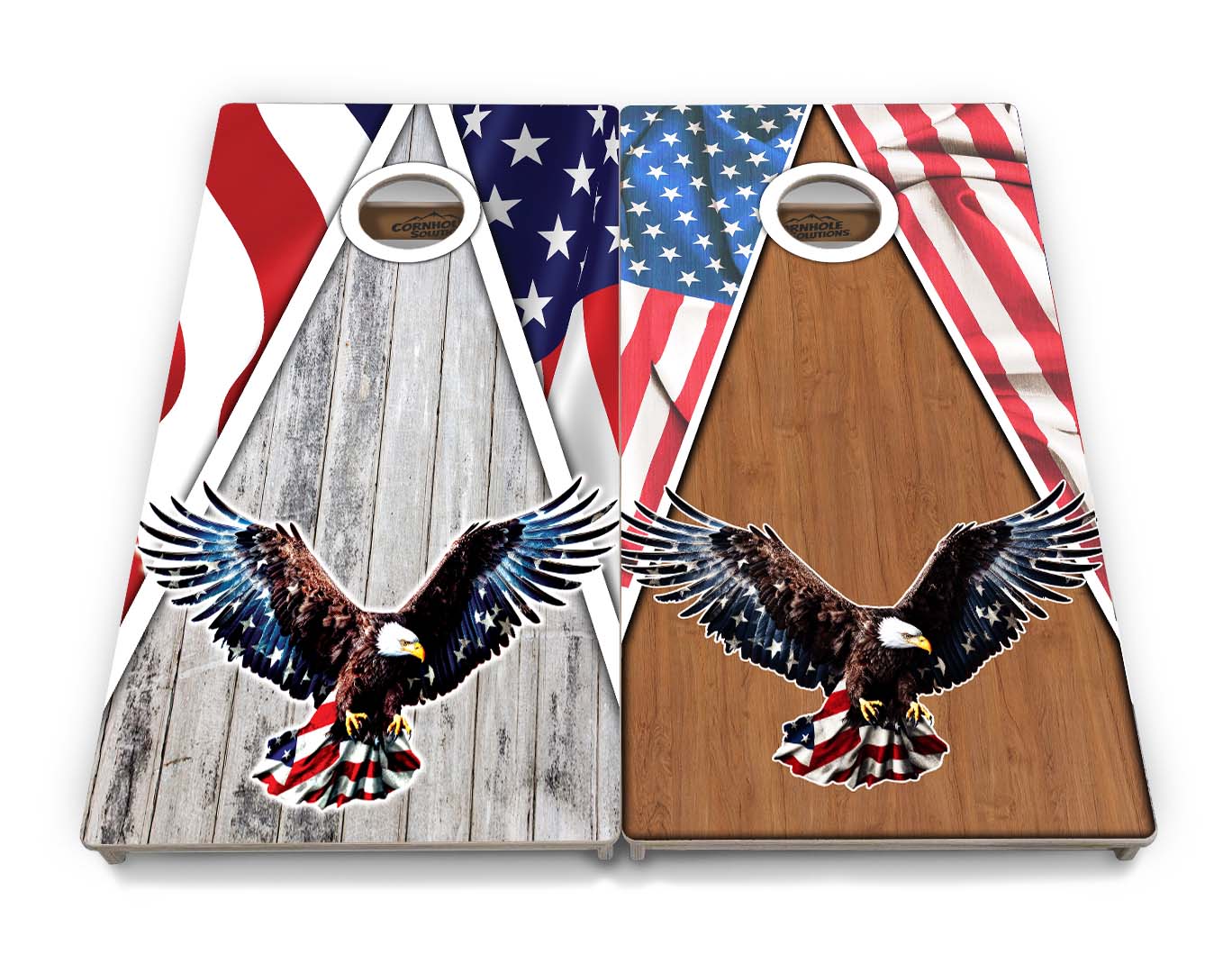 Regulation Conrhole Boards - Eagle Flag Design Options - 2'x4' Regulation Cornhole Set - 3/4″ Baltic Birch + UV Direct Print + UV Clear Coat