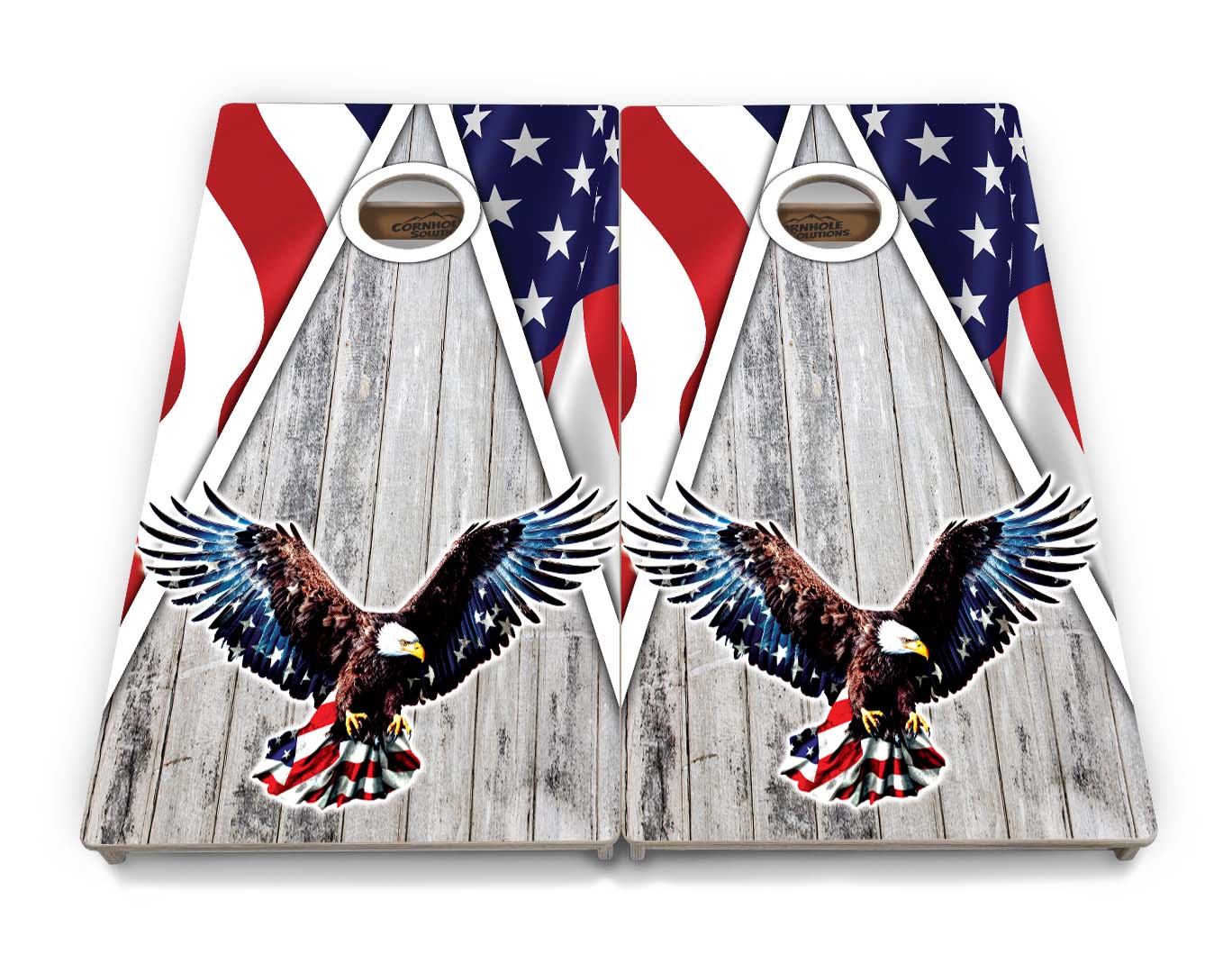 Regulation Conrhole Boards - Eagle Flag Design Options - 2'x4' Regulation Cornhole Set - 3/4″ Baltic Birch + UV Direct Print + UV Clear Coat