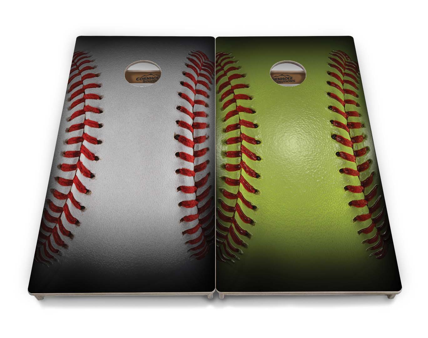 Regulation Cornhole Boards - Baseball & Softball Design Options - 2'x4' Regulation Cornhole Set - 3/4″ Baltic Birch + UV Direct Print + UV Clear Coat