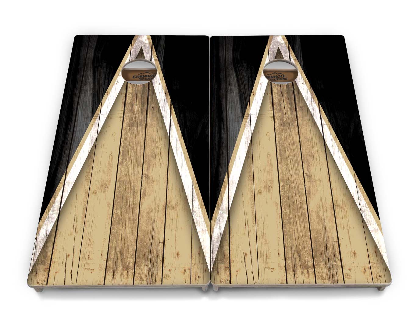 Regulation Cornhole Boards - Team Color Triangle Design Options - 2'x4' Regulation Cornhole Set - 3/4″ Baltic Birch + UV Direct Print + UV Clear Coat