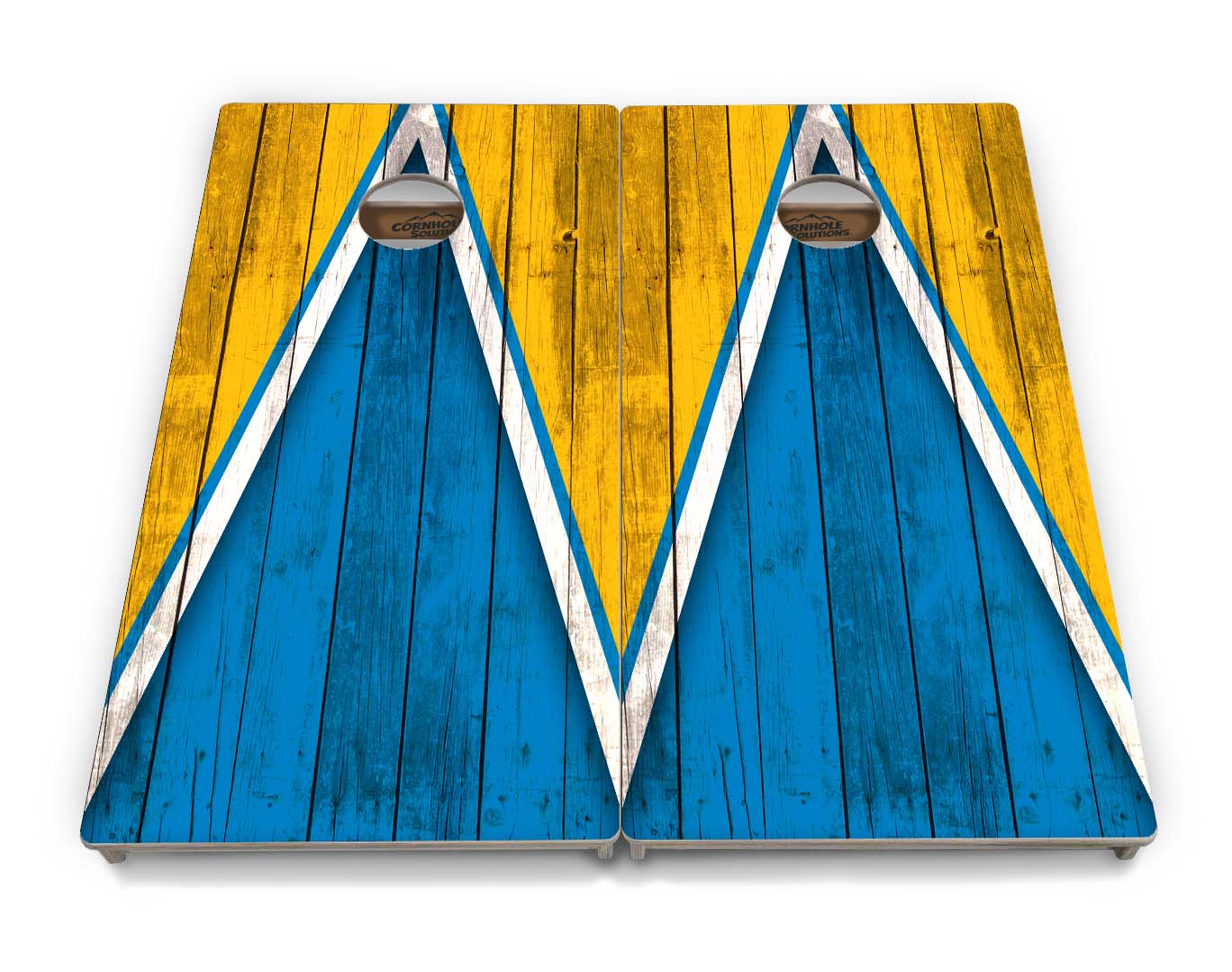 Regulation Cornhole Boards - Team Color Triangle Design Options - 2'x4' Regulation Cornhole Set - 3/4″ Baltic Birch + UV Direct Print + UV Clear Coat