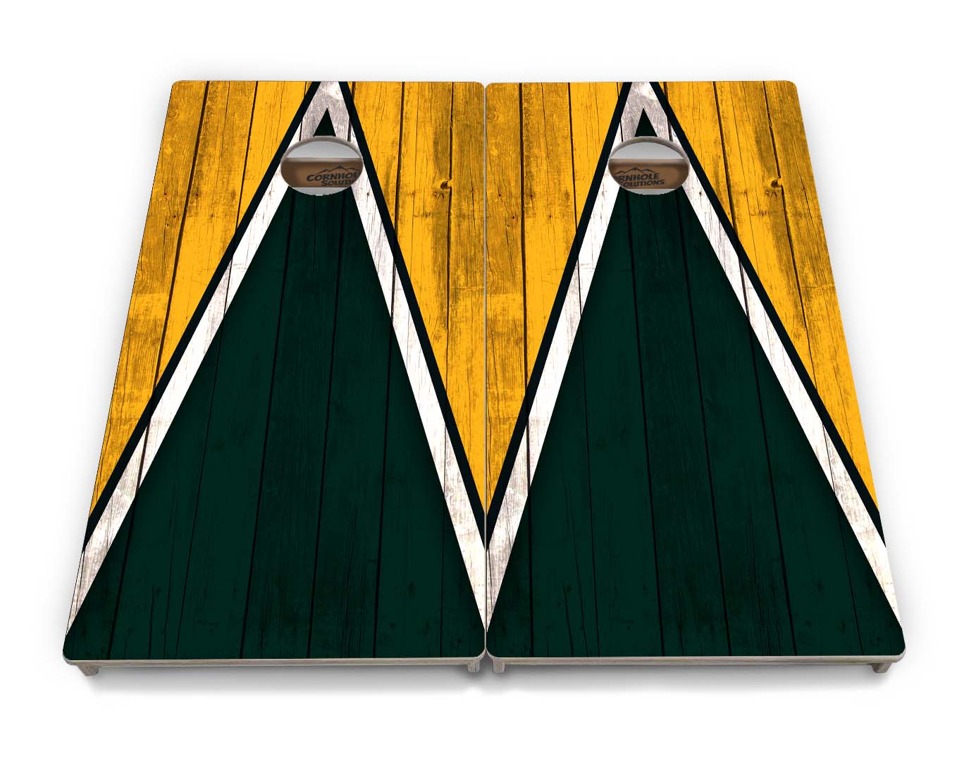 Regulation Cornhole Boards - Team Color Triangle Design Options - 2'x4' Regulation Cornhole Set - 3/4″ Baltic Birch + UV Direct Print + UV Clear Coat