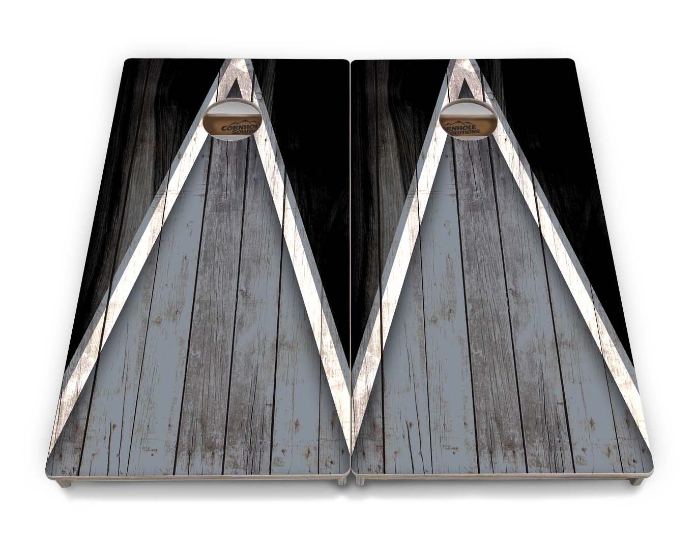 Regulation Cornhole Boards - Team Color Triangle Design Options - 2'x4' Regulation Cornhole Set - 3/4″ Baltic Birch + UV Direct Print + UV Clear Coat