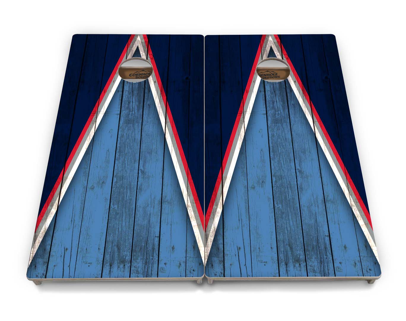 Regulation Cornhole Boards - Team Color Triangle Design Options - 2'x4' Regulation Cornhole Set - 3/4″ Baltic Birch + UV Direct Print + UV Clear Coat