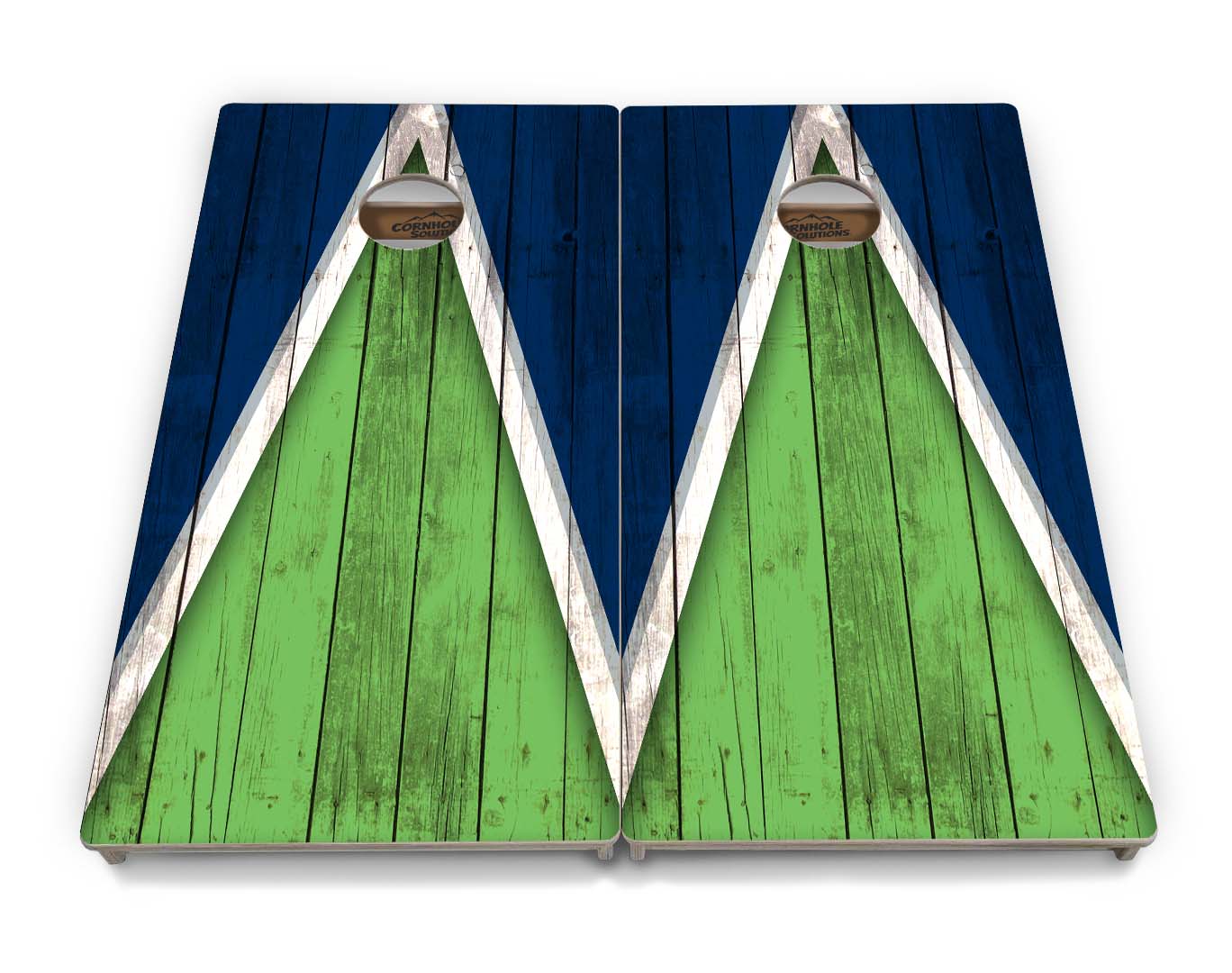 Regulation Cornhole Boards - Team Color Triangle Design Options - 2'x4' Regulation Cornhole Set - 3/4″ Baltic Birch + UV Direct Print + UV Clear Coat