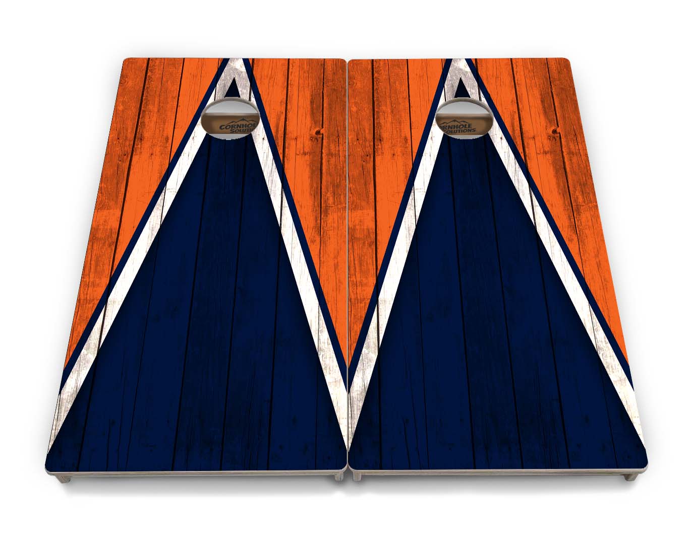 Regulation Cornhole Boards - Team Color Triangle Design Options - 2'x4' Regulation Cornhole Set - 3/4″ Baltic Birch + UV Direct Print + UV Clear Coat