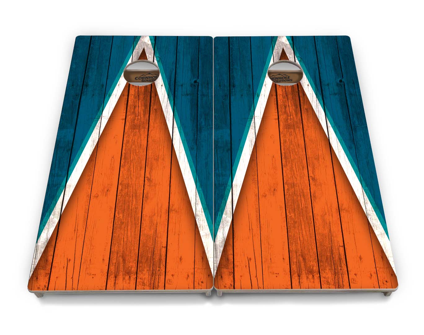 Regulation Cornhole Boards - Team Color Triangle Design Options - 2'x4' Regulation Cornhole Set - 3/4″ Baltic Birch + UV Direct Print + UV Clear Coat