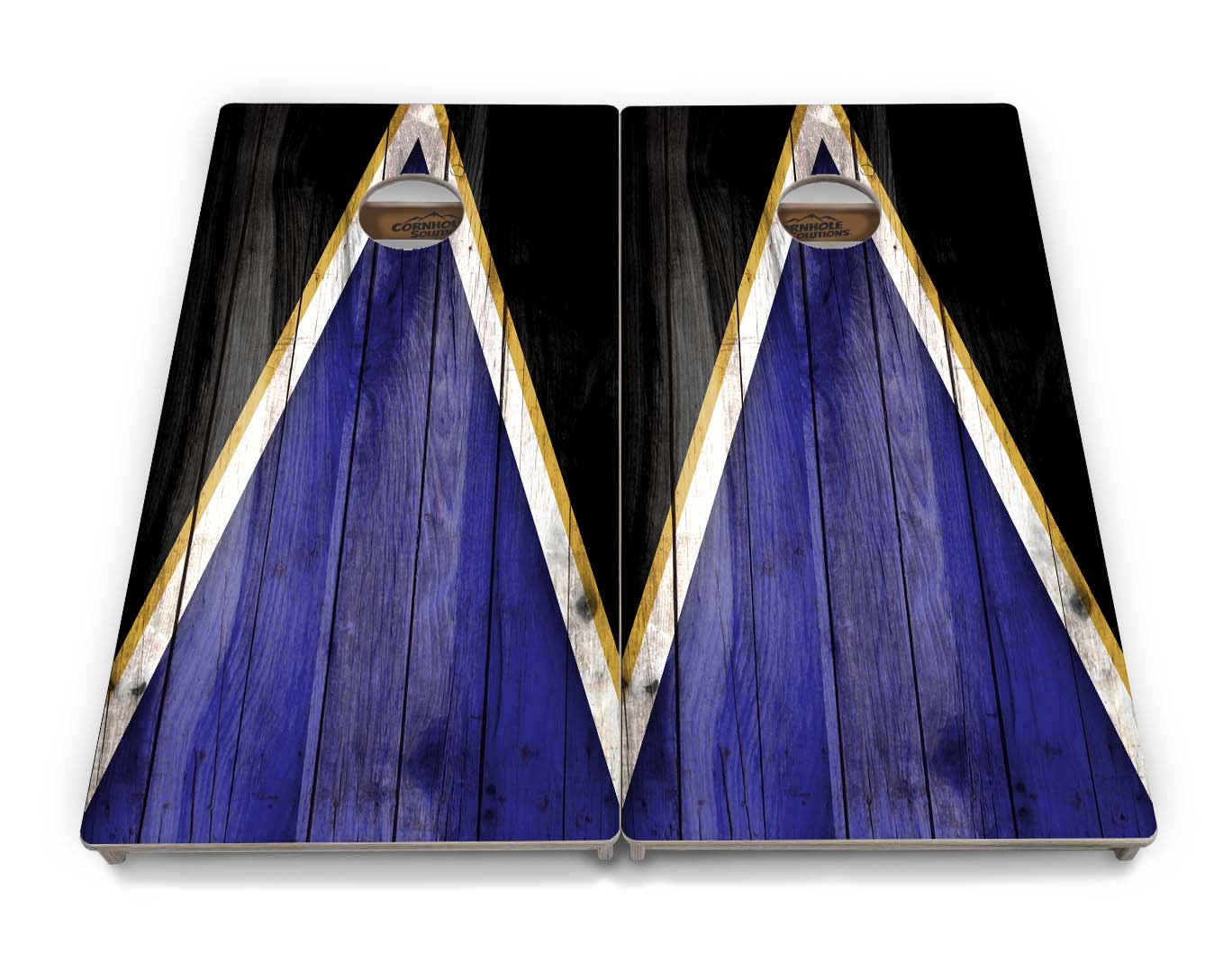 Regulation Cornhole Boards - Team Color Triangle Design Options - 2'x4' Regulation Cornhole Set - 3/4″ Baltic Birch + UV Direct Print + UV Clear Coat