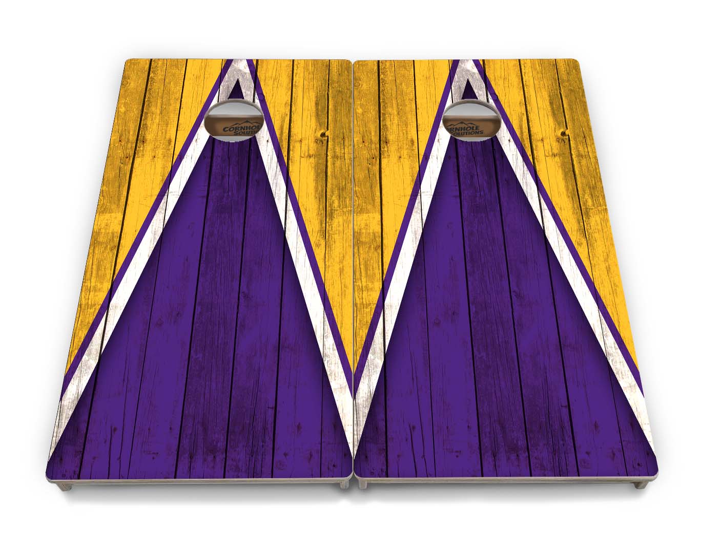 Regulation Cornhole Boards - Team Color Triangle Design Options - 2'x4' Regulation Cornhole Set - 3/4″ Baltic Birch + UV Direct Print + UV Clear Coat