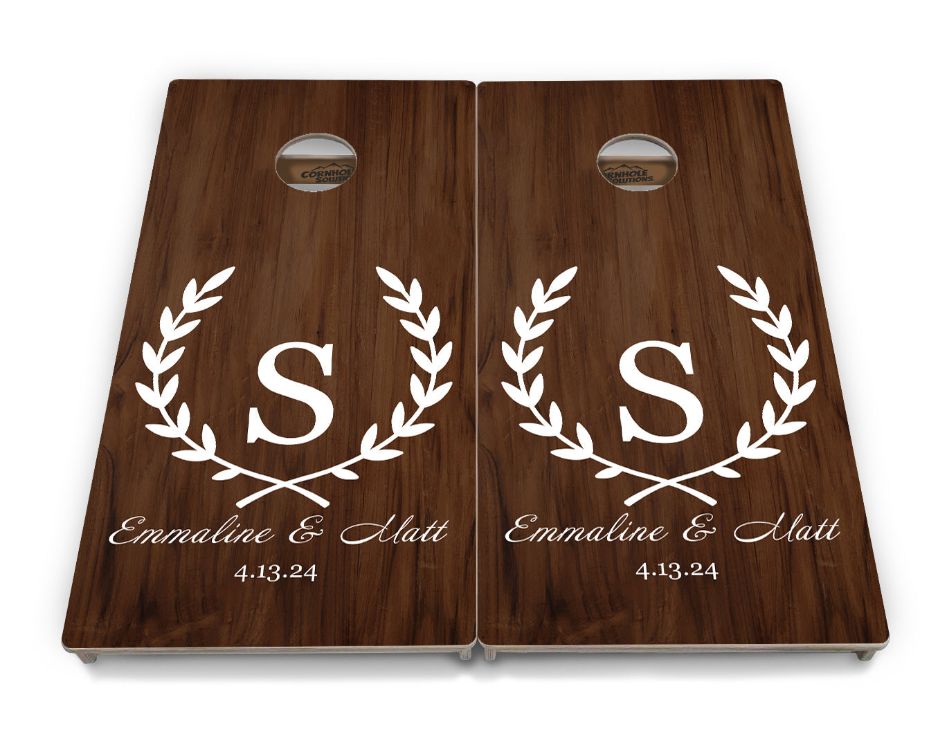 Regulation Wedding Cornhole Set - Open Laurel 2'x4' Regulation Cornhole Set - 3/4" Baltic Birch +UV Direct Print +UV Clear Coat