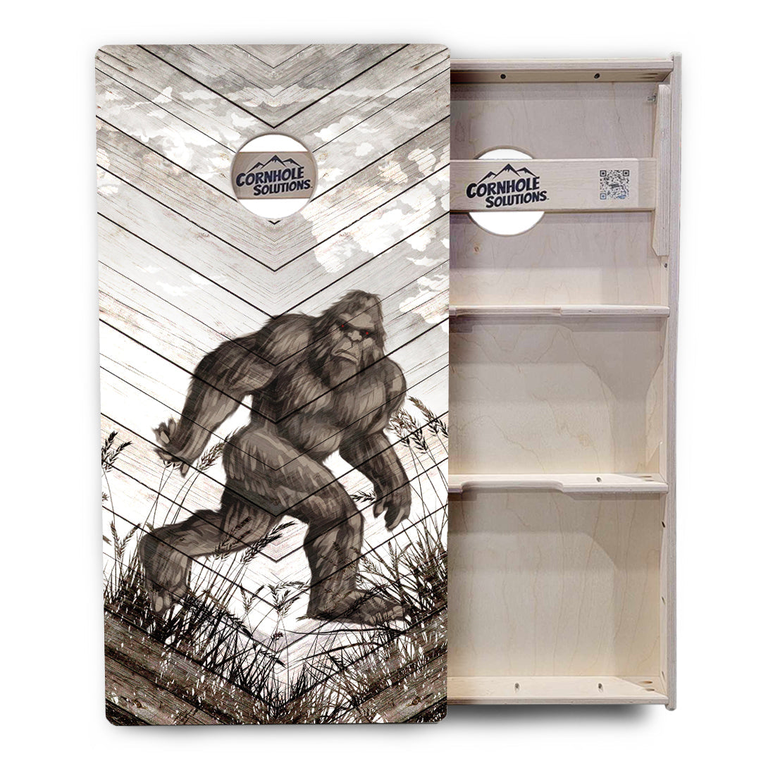 Regulation Cornhole Boards - Whitewash Bigfoot - 2'x4' Regulation Cornhole Set - 3/4″ Baltic Birch - UV Direct Print + UV Clear Coat