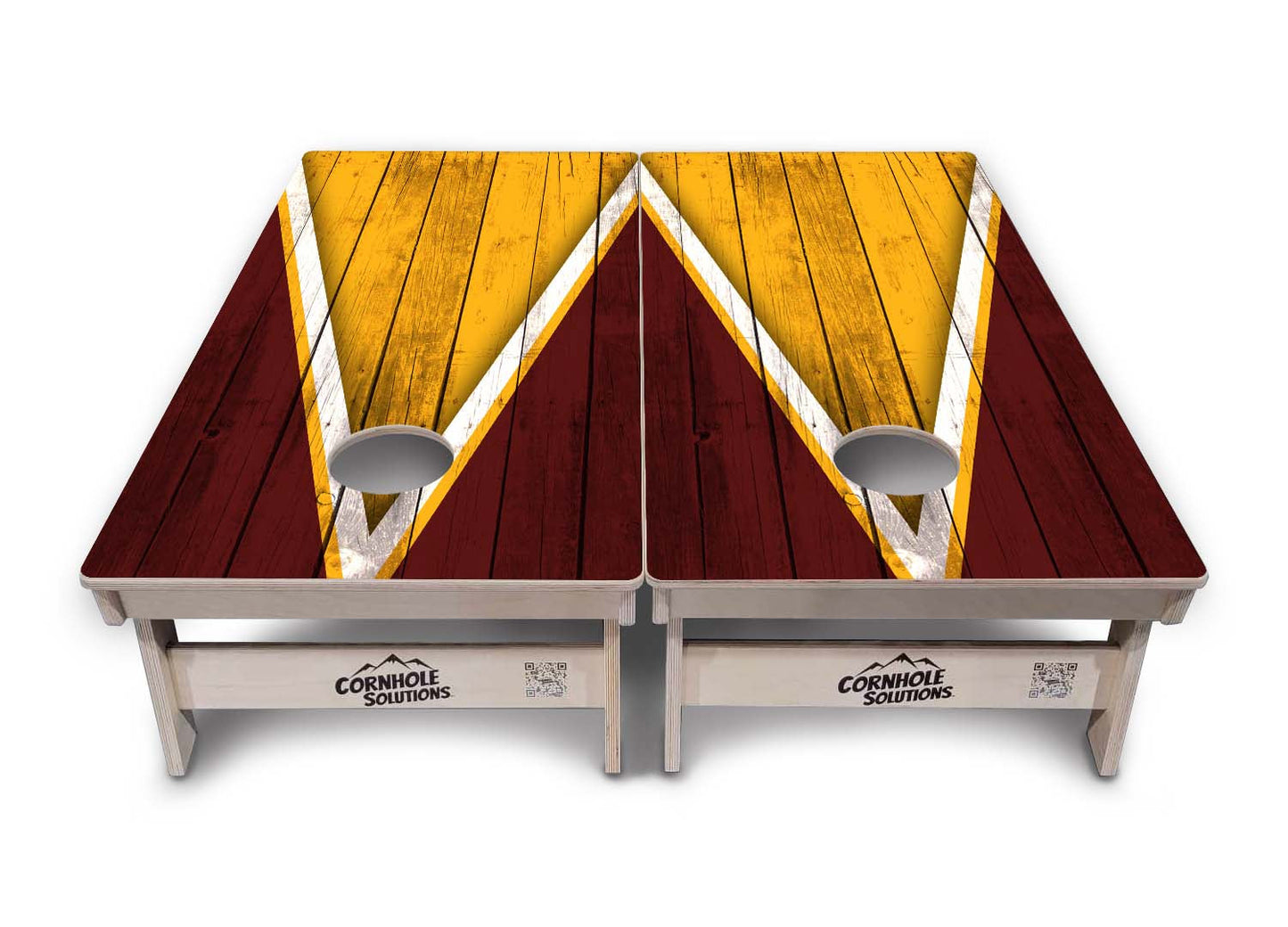 Regulation Cornhole Boards - Team Color Triangle Design Options - 2'x4' Regulation Cornhole Set - 3/4″ Baltic Birch + UV Direct Print + UV Clear Coat