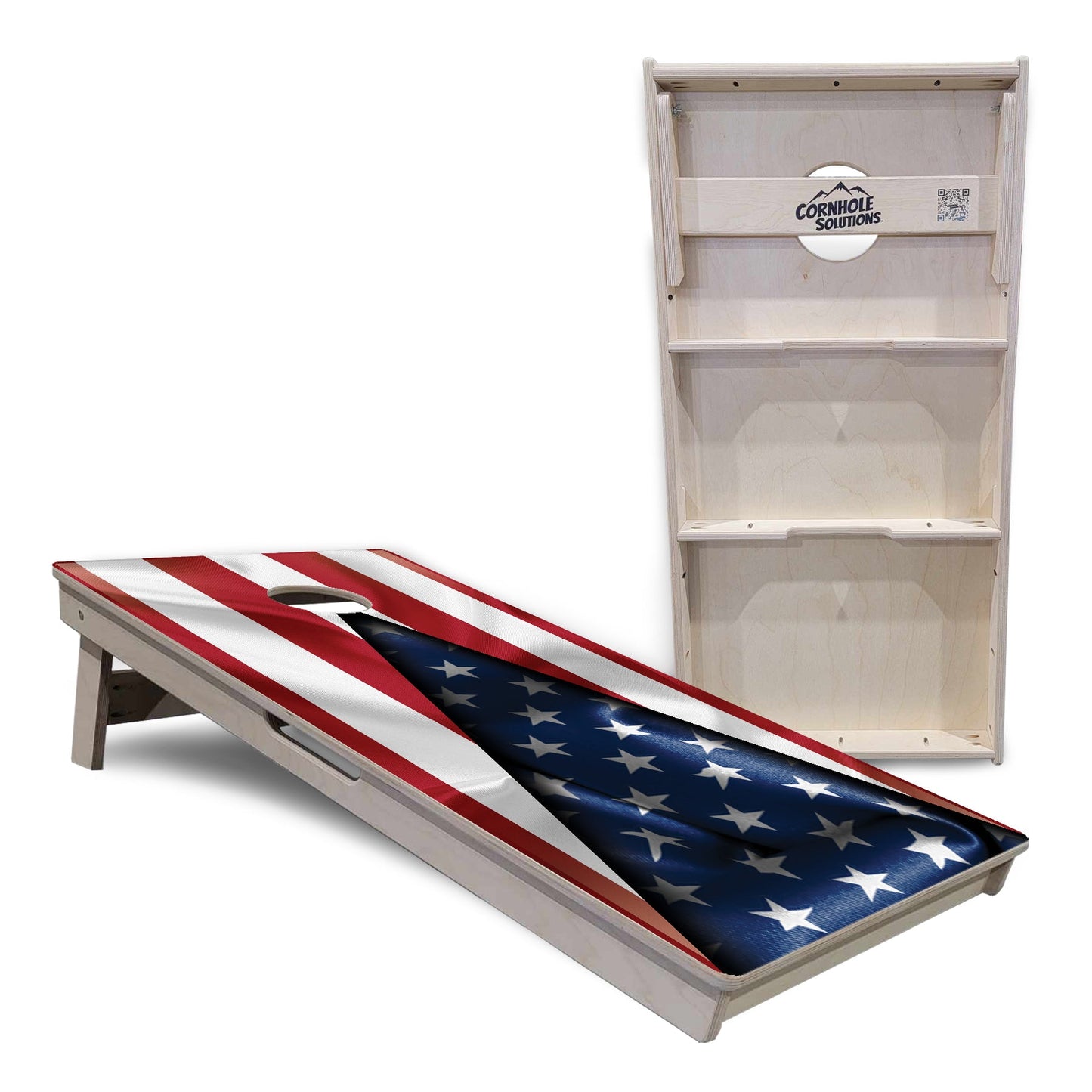 Regulation Cornhole Boards - Star Triangle Flag - 2'x4' Regulation Cornhole Set - 3/4″ Baltic Birch + UV Direct Print + UV Clear Coat