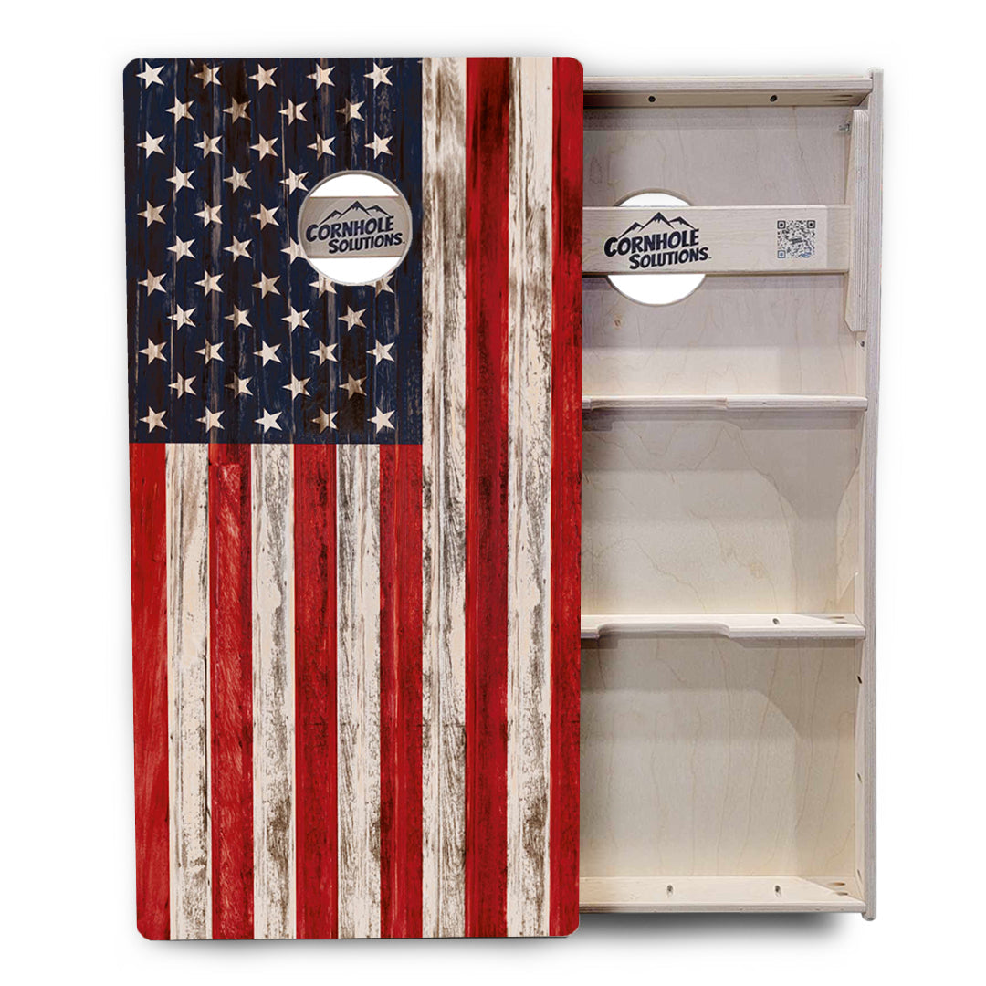 Regulation Cornhole Boards - Antique Flag - 2'x4' Regulation Cornhole Set - 3/4″ Baltic Birch - UV Direct Print + UV Clear Coat