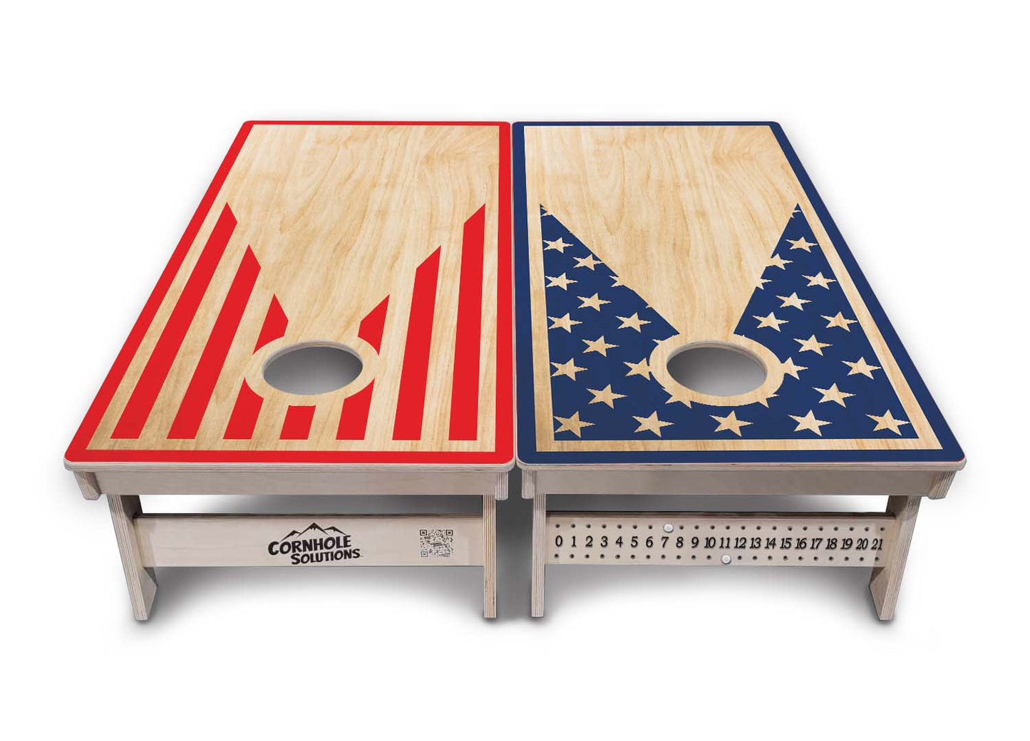 Regulation Cornhole Boards - Stars & Stripes Keyhole - 2'x4' Regulation Cornhole Set - 3/4″ Baltic Birch + UV Direct Print + UV Clear Coat