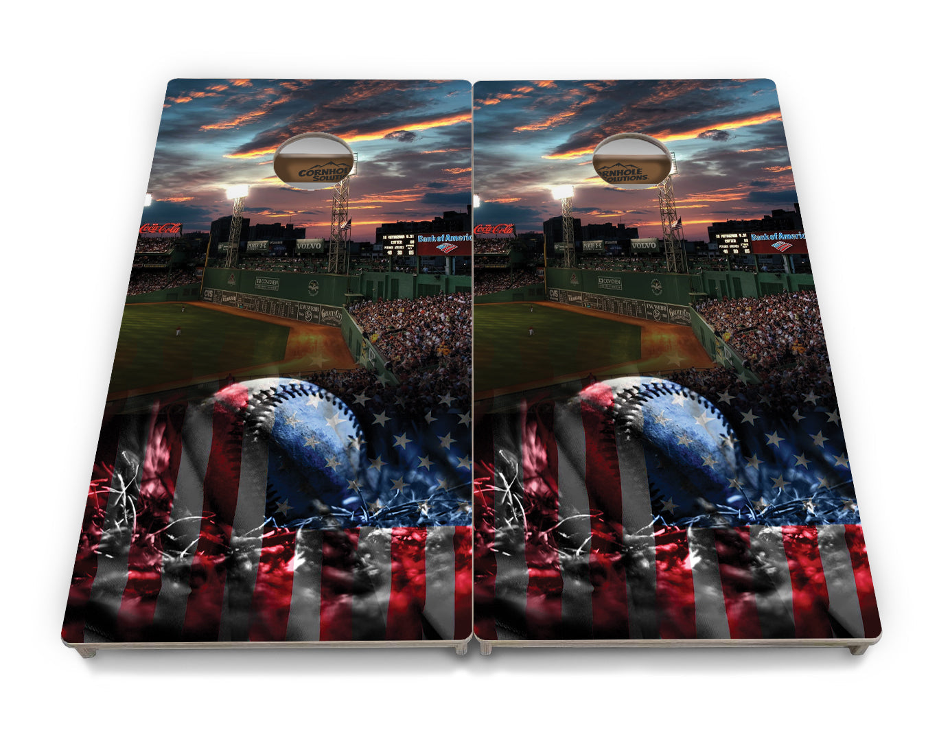 Regulation Cornhole Boards - Baseball Field - 2'x4' Regulation Cornhole Set - 3/4″ Baltic Birch - UV Direct Print + UV Clear Coat