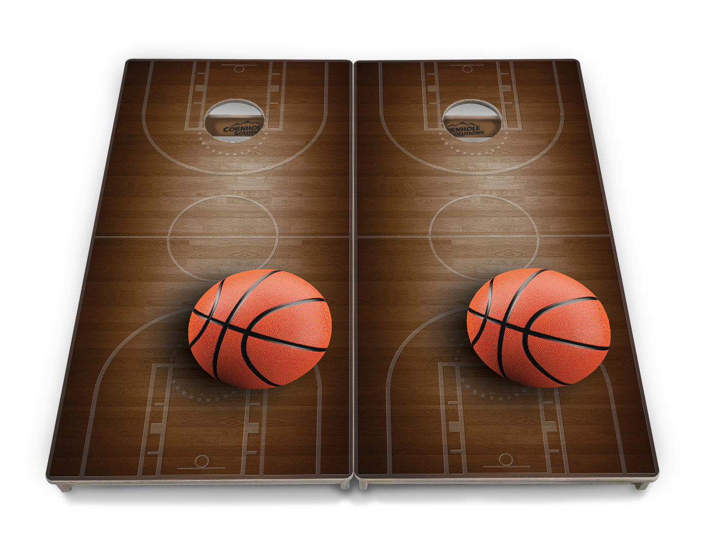 Regulation Cornhole Boards - Basketball - 2'x4' Regulation Cornhole Set - 3/4″ Baltic Birch - UV Direct Print + UV Clear Coat