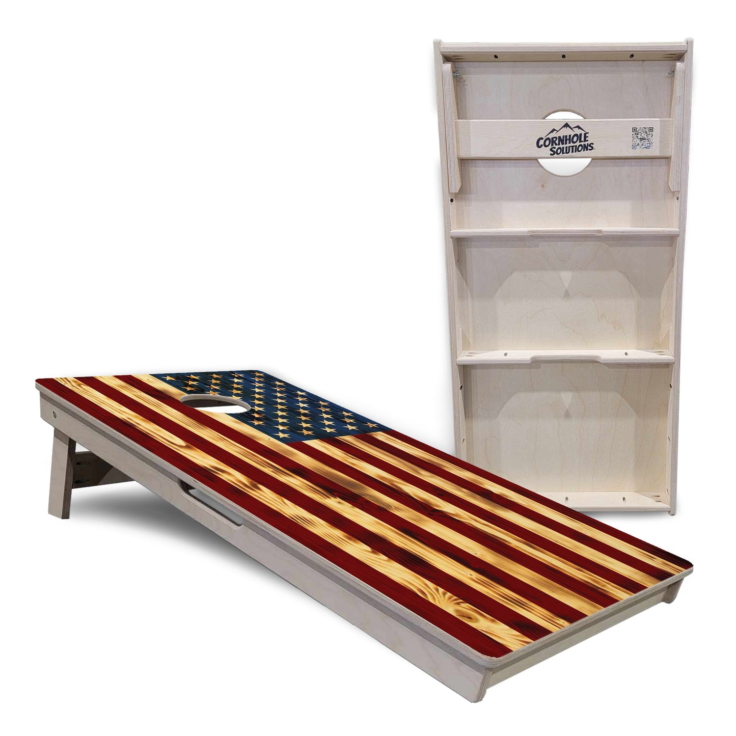 Regulation Cornhole Boards - Burnt Color Flag - 2'x4' Regulation Cornhole Set - 3/4″ Baltic Birch - UV Direct Print + UV Clear Coat