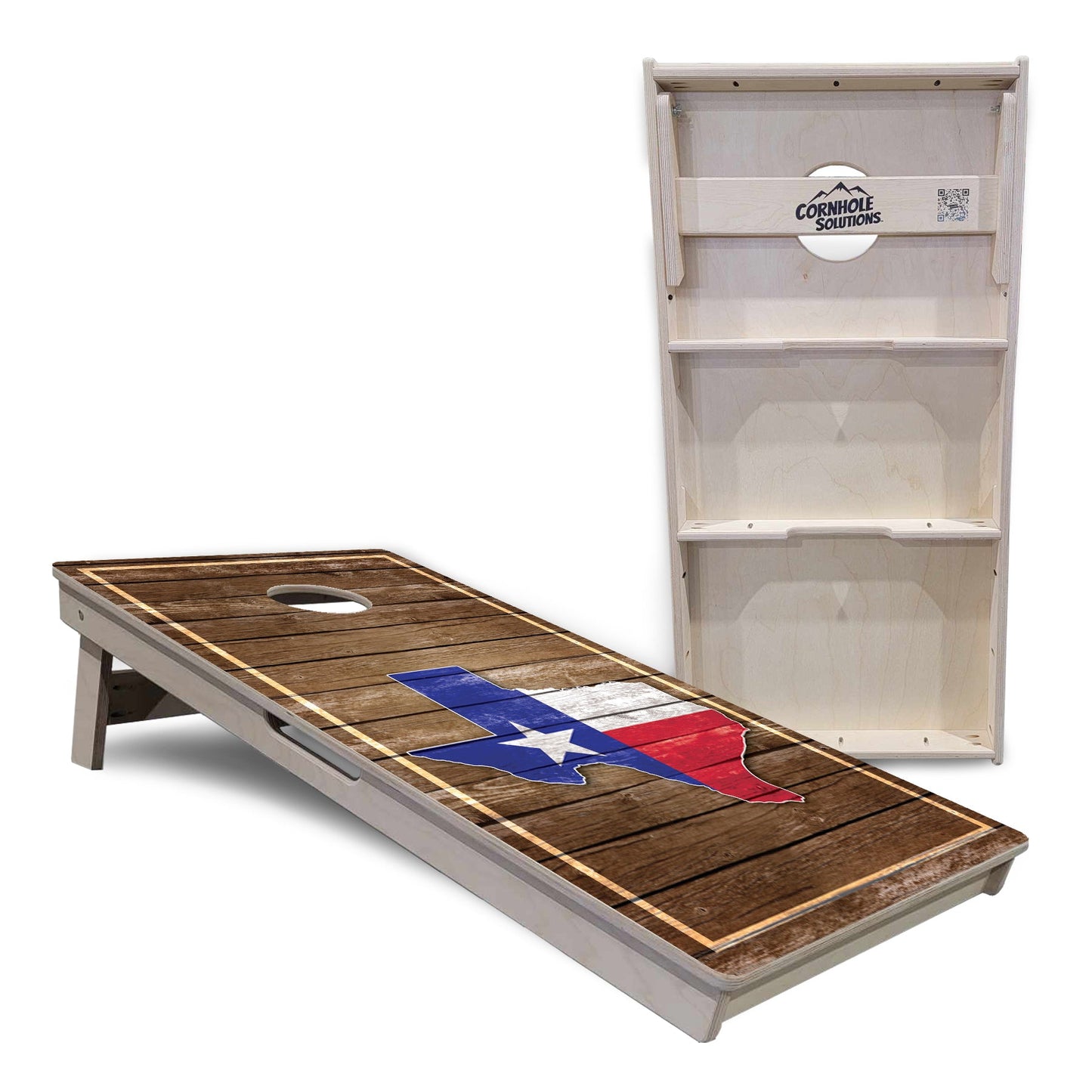 Regulation Cornhole Boards - Texas Wood Panel - 2'x4' Regulation Cornhole Set - 3/4″ Baltic Birch - UV Direct Print + UV Clear Coat