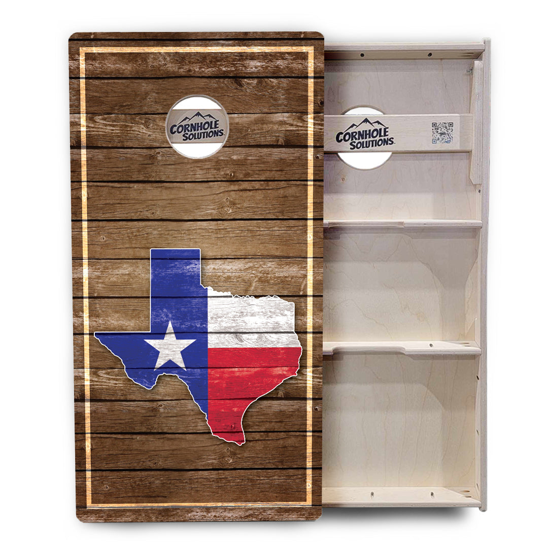 Regulation Cornhole Boards - Texas Wood Panel - 2'x4' Regulation Cornhole Set - 3/4″ Baltic Birch - UV Direct Print + UV Clear Coat