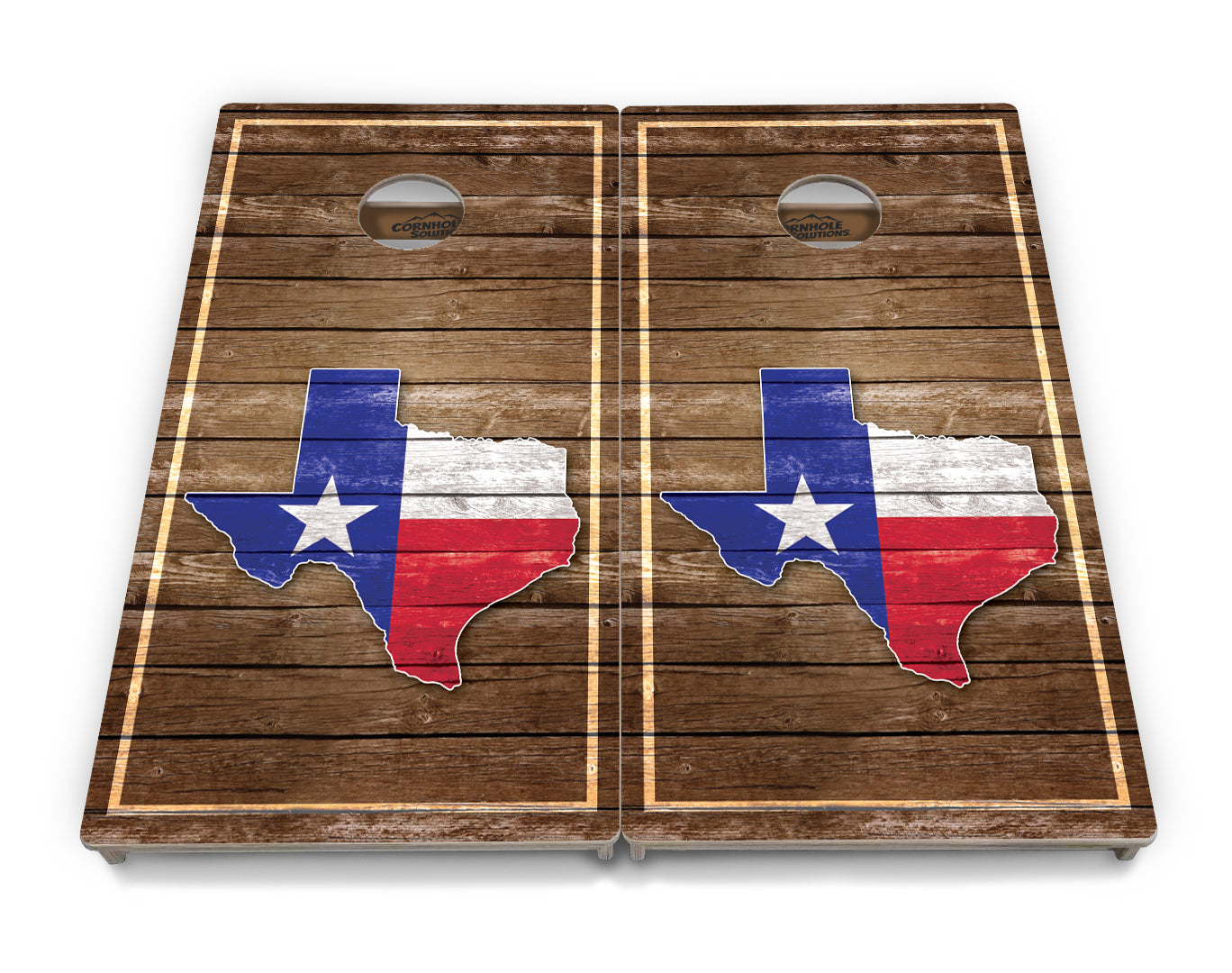 Regulation Cornhole Boards - Texas Wood Panel - 2'x4' Regulation Cornhole Set - 3/4″ Baltic Birch - UV Direct Print + UV Clear Coat