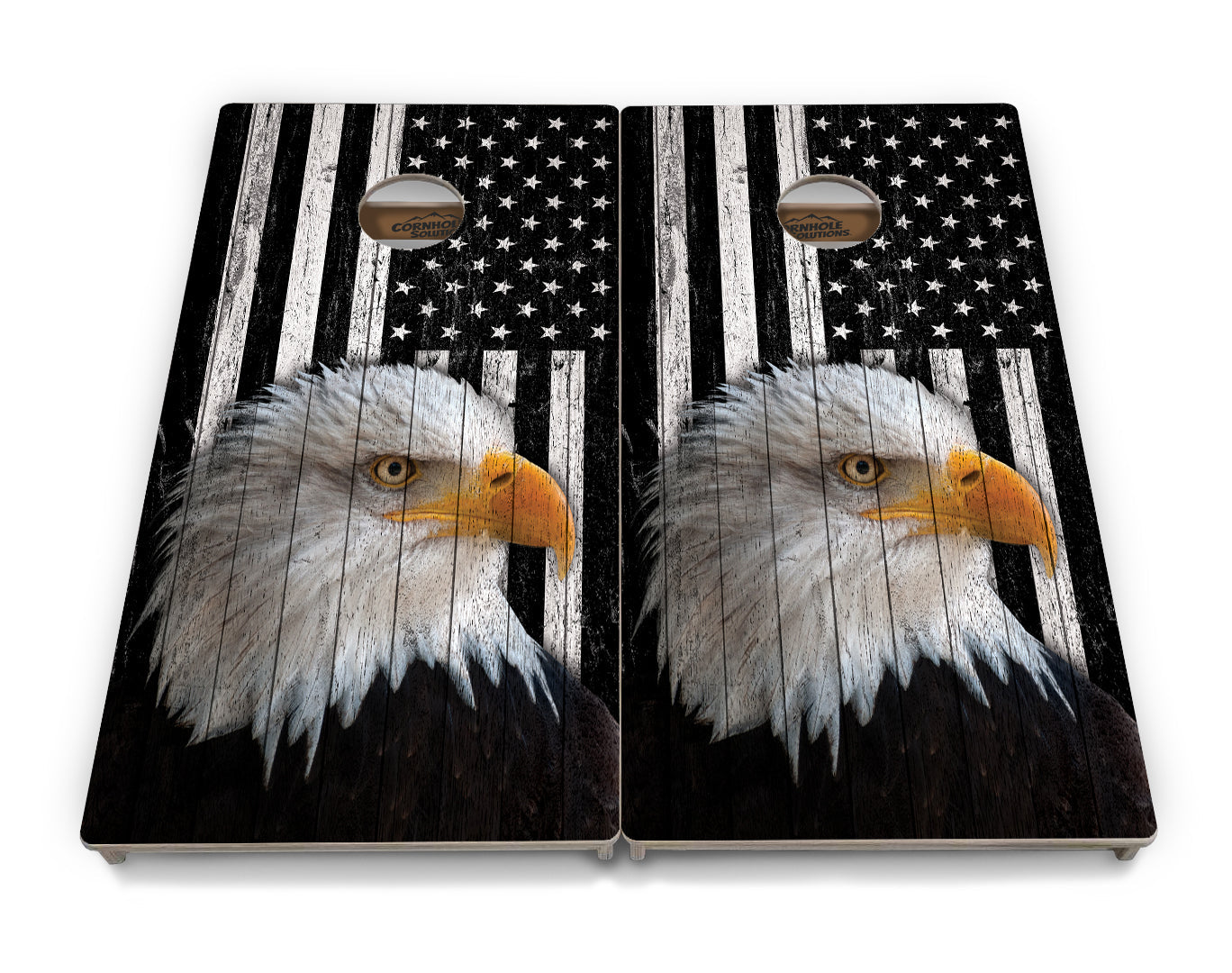 Regulation Cornhole Boards - Eagle Flag Design Options - 2'x4' Regulation Cornhole Set - 3/4″ Baltic Birch + UV Direct Print + UV Clear Coat