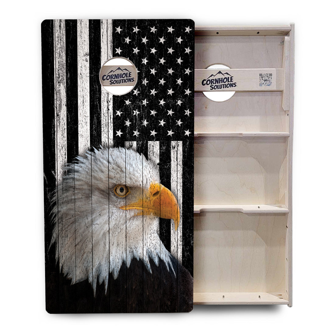 Regulation Cornhole Boards - Eagle Flag Design Options - 2'x4' Regulation Cornhole Set - 3/4″ Baltic Birch + UV Direct Print + UV Clear Coat