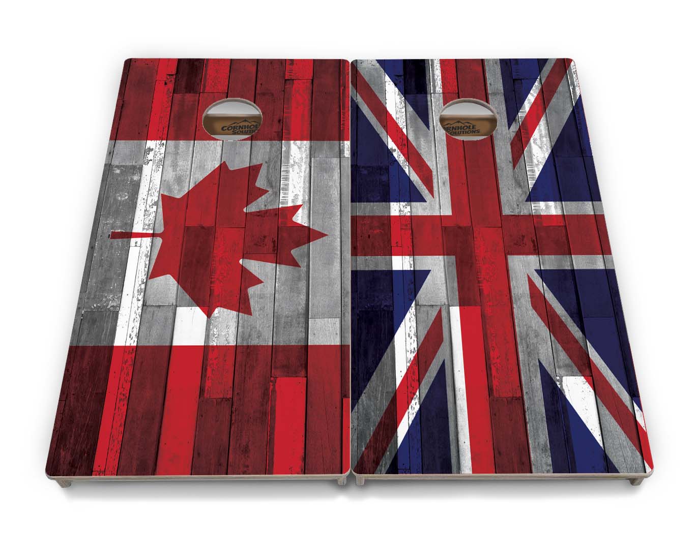 Regulation Cornhole Boards - USA / Canada / Union Jack Plank Flag Design Options - 2'x4' Regulation Cornhole Set - 3/4″ Baltic Birch + UV Direct Print + UV Clear Coat