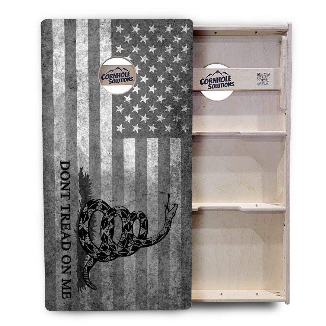 Regulation Cornhole Boards - Don't Tread On Me Design Options - 2'x4' Regulation Cornhole Set - 3/4″ Baltic Birch + UV Direct Print + UV Clear Coat