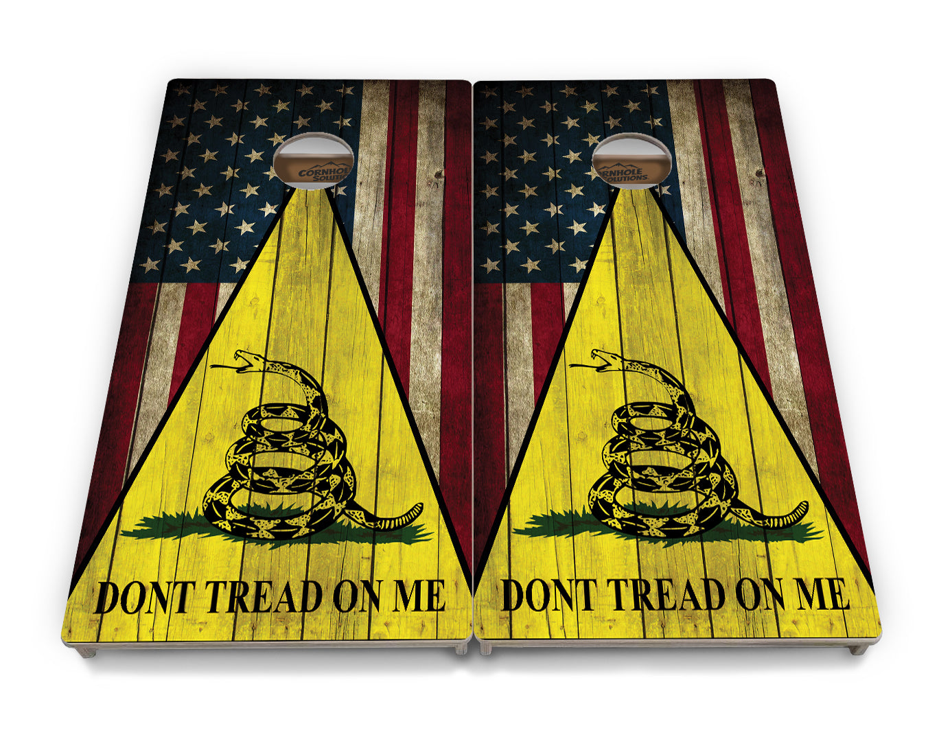 Regulation Cornhole Boards - Rustic DTOM Triangle - 2'x4' Regulation Cornhole Set - 3/4″ Baltic Birch - UV Direct Print + UV Clear Coat