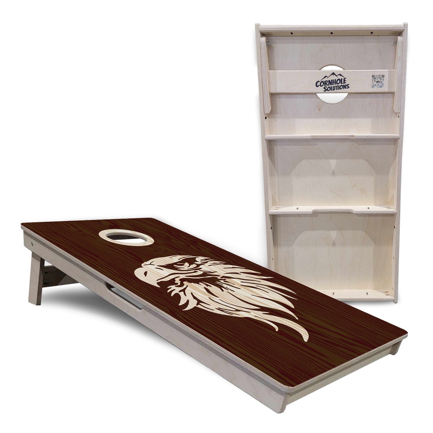 Regulation Cornhole Boards - Wood Eagle & Flag Design Options - 2'x4' Regulation Cornhole Set - 3/4″ Baltic Birch + UV Direct Print + UV Clear Coat