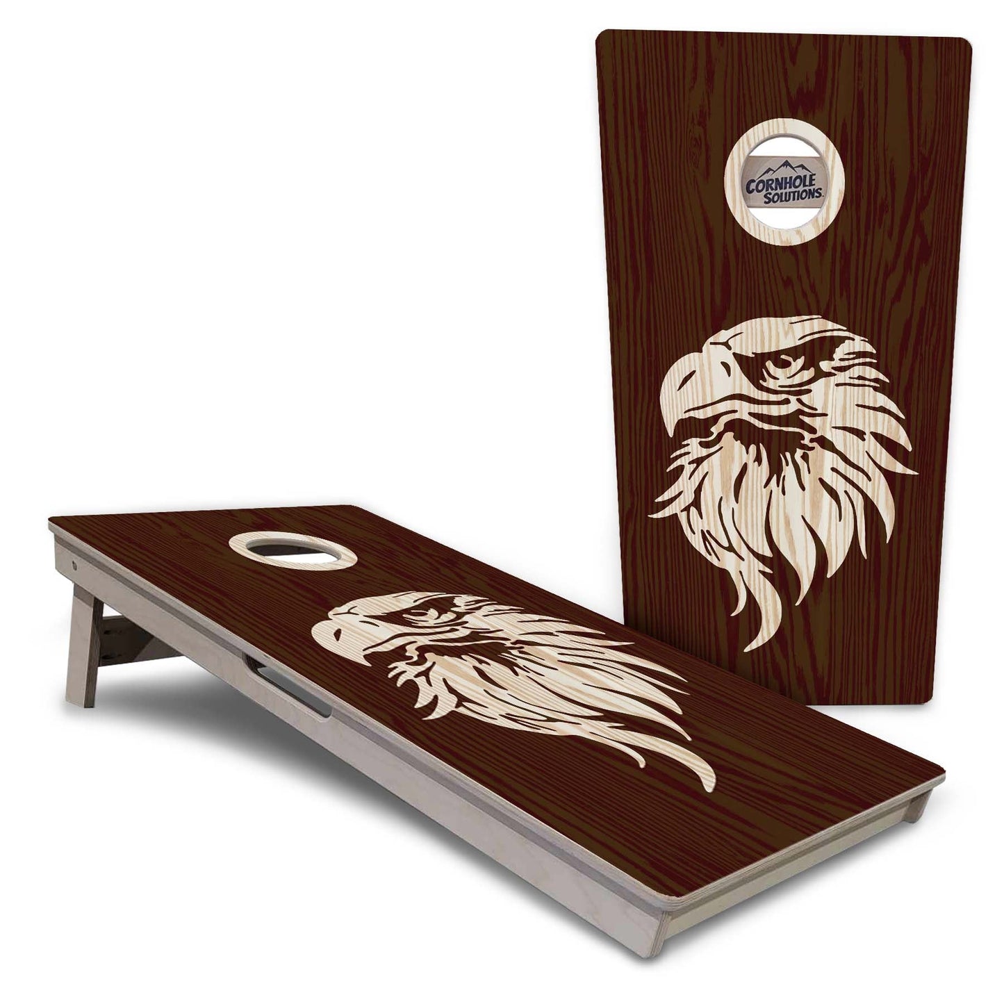 Regulation Cornhole Boards - Wood Eagle & Flag Design Options - 2'x4' Regulation Cornhole Set - 3/4″ Baltic Birch + UV Direct Print + UV Clear Coat