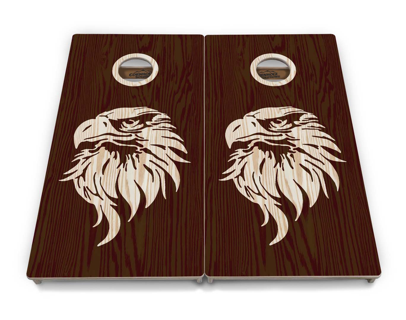 Regulation Cornhole Boards - Wood Eagle & Flag Design Options - 2'x4' Regulation Cornhole Set - 3/4″ Baltic Birch + UV Direct Print + UV Clear Coat