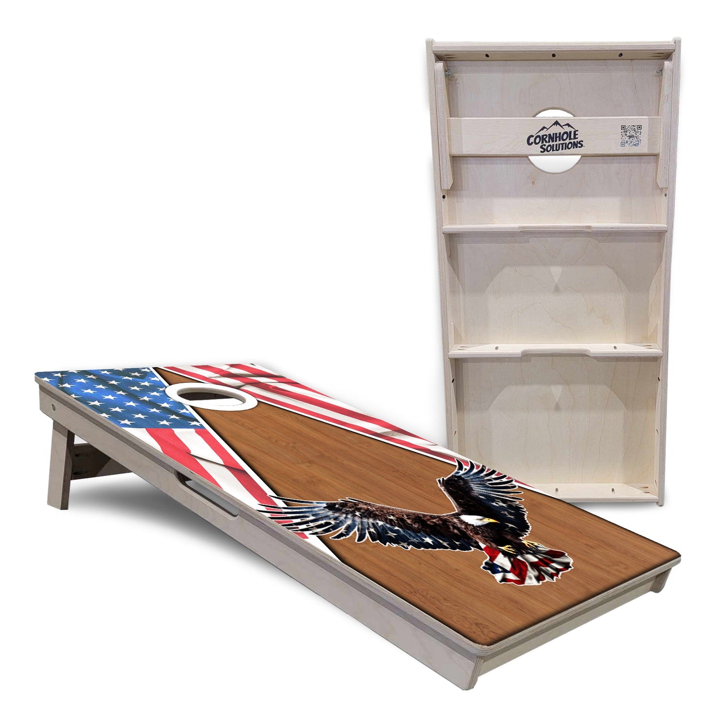 Regulation Conrhole Boards - Eagle Flag Design Options - 2'x4' Regulation Cornhole Set - 3/4″ Baltic Birch + UV Direct Print + UV Clear Coat