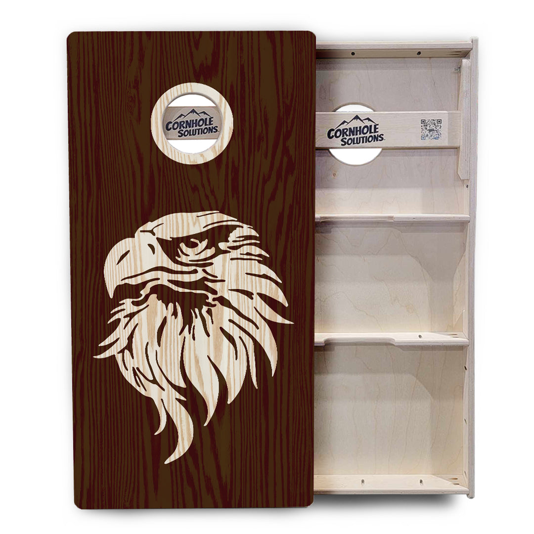 Regulation Cornhole Boards - Wood Eagle & Flag Design Options - 2'x4' Regulation Cornhole Set - 3/4″ Baltic Birch + UV Direct Print + UV Clear Coat