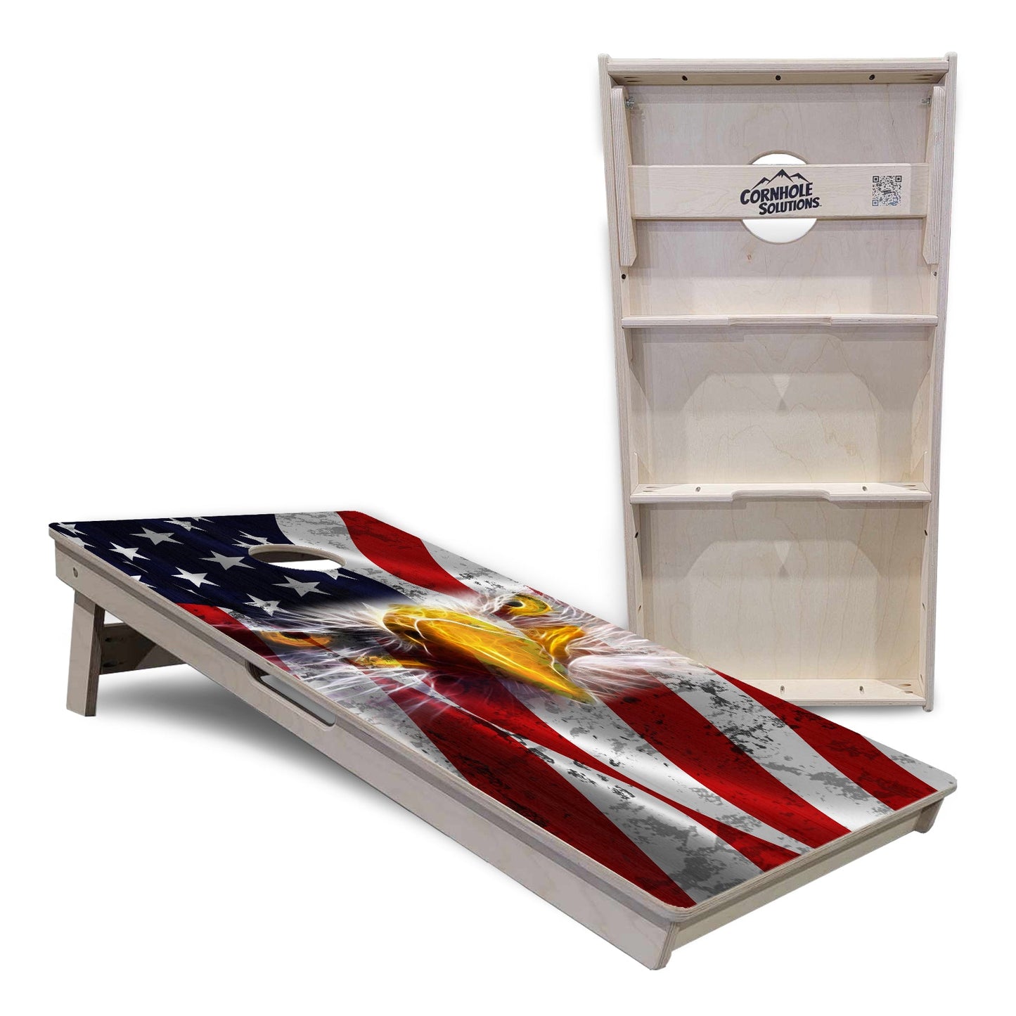 Regulation Cornhole Boards - Electric Eagle - 2' by 4' Regulation Cornhole Set - (3/4″) Baltic Birch +UV Direct Print +UV Clear Coat